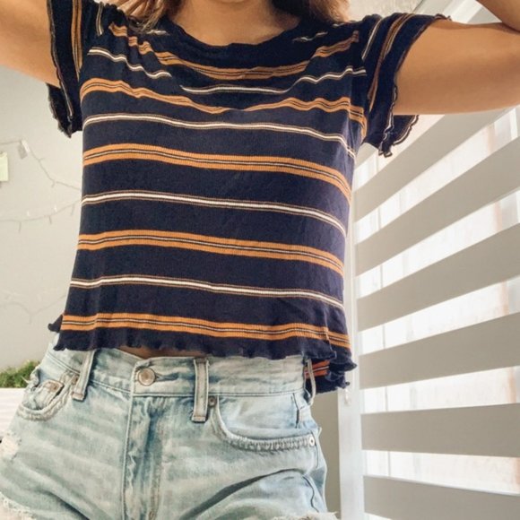 Hippie Rose Blue and Orange T-Shirt Size Medium - Picture 3 of 3